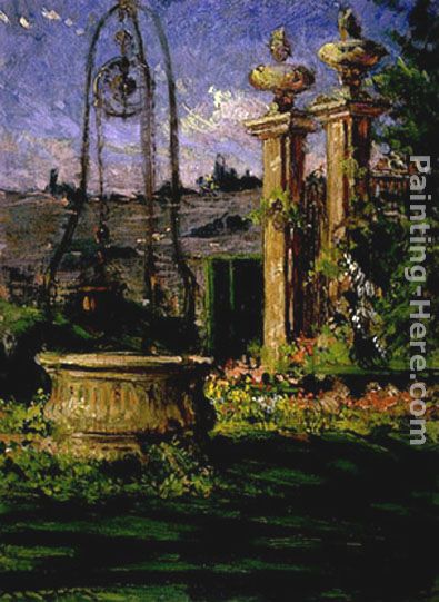 In the Gardens of the Villa Palmieri painting - James Carroll Beckwith In the Gardens of the Villa Palmieri art painting